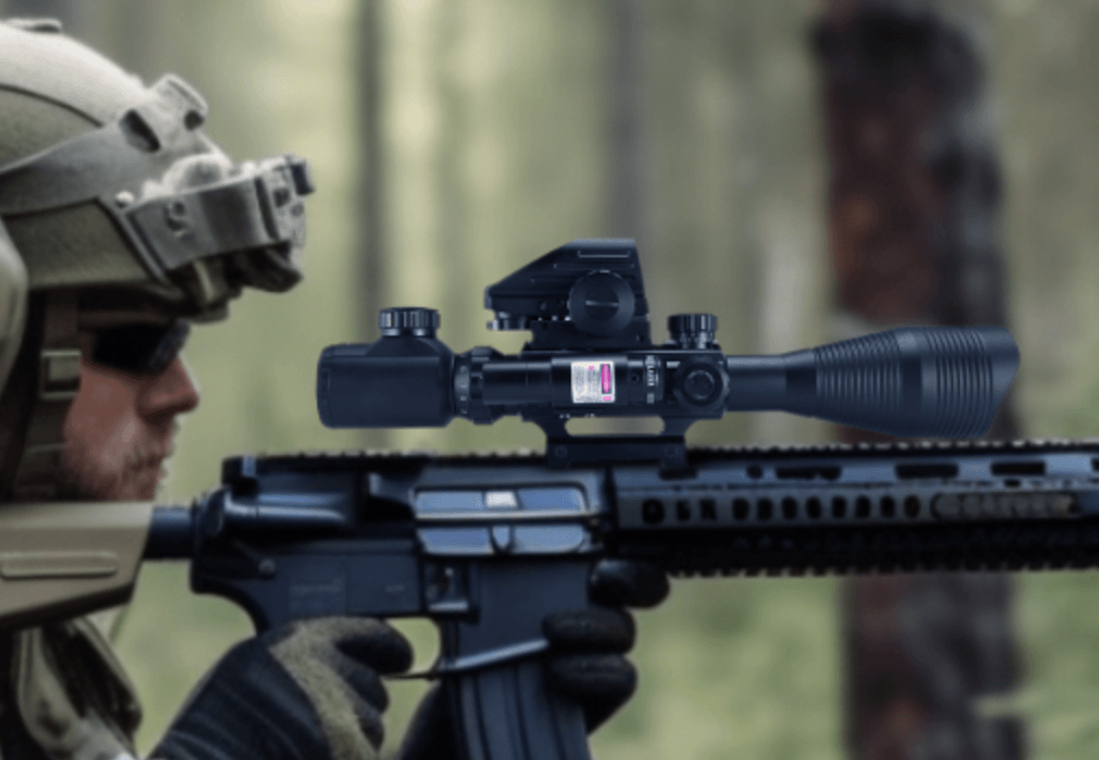 Pinty 412x50EG Rifle Scope Combo Rangefinder Tactical Reticle with