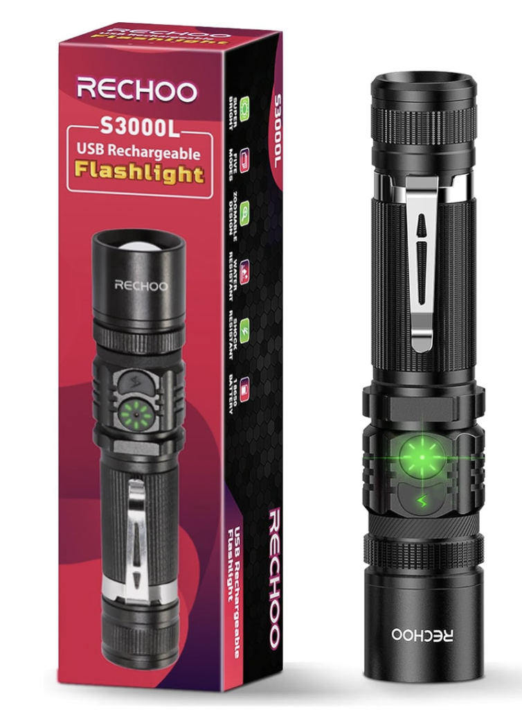 RECHOO Flashlight USB Rechargeable S3000L