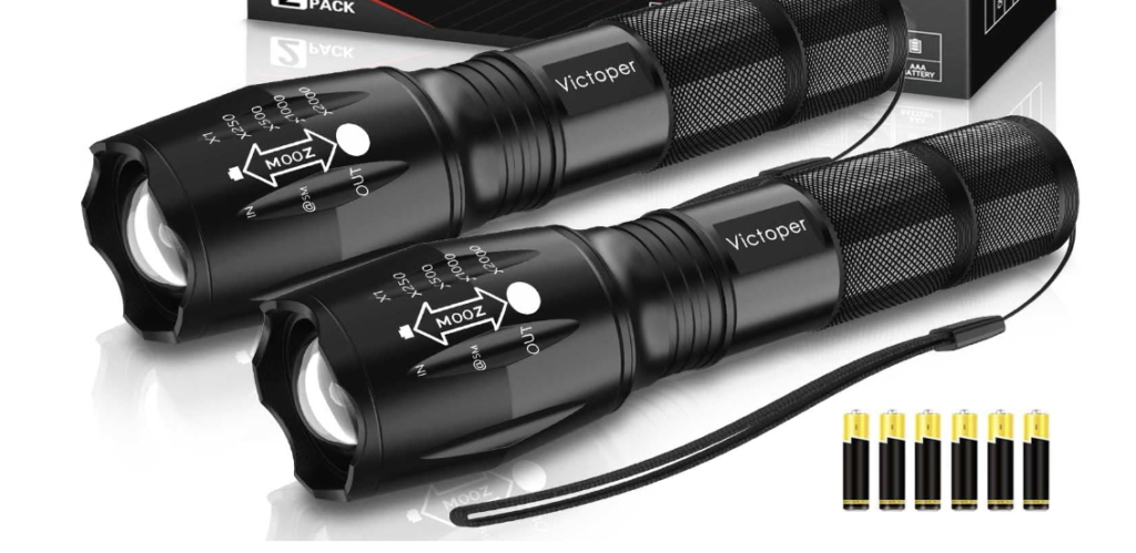 Victoper LED Flashlight 2 Pack
